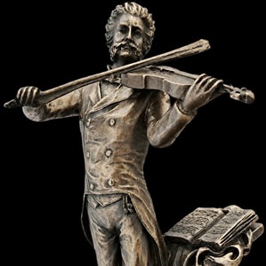 bronzefigur spilledåse klassisk musik gave